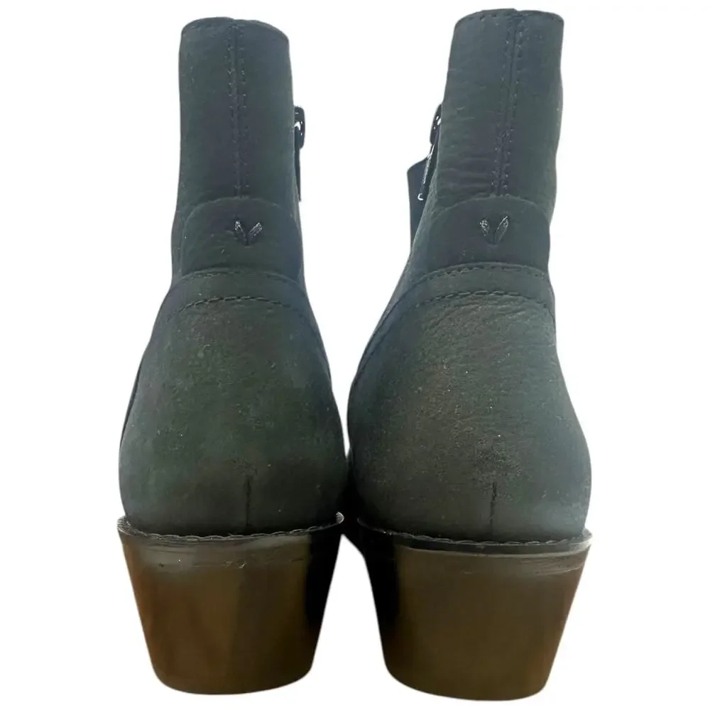 Vionic Roselyn Ankle Boots Womens Size 7 Black Nubuck Weather Resistant Side Zip